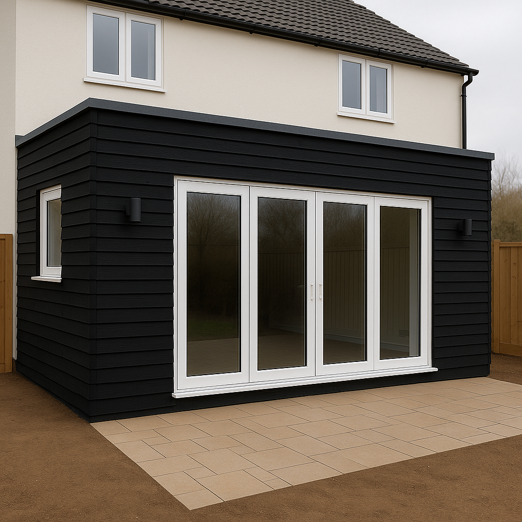 Uitbouw met rabatdelen