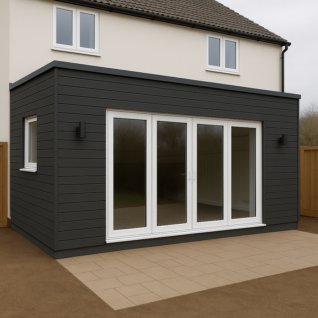 Uitbouw met composiet gevelbekleding